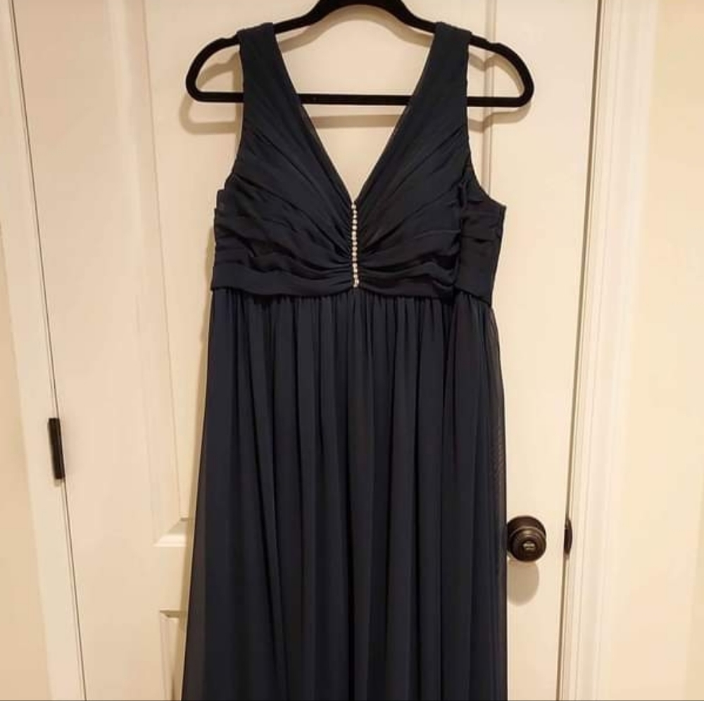 Navy Chiffon Maternity Gown